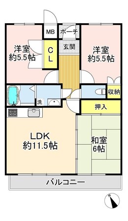 ガーデンハイツ桃山台弐番館の物件間取画像